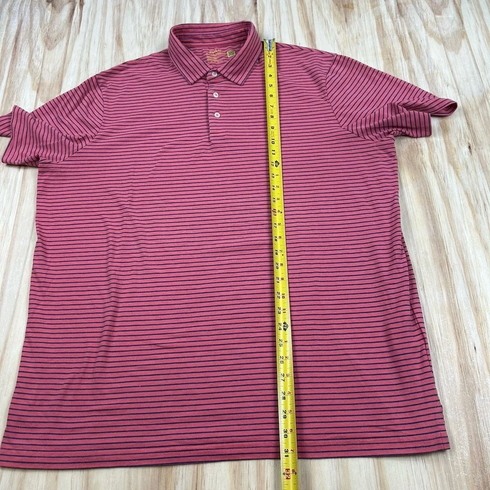 Polo Ralph Lauren Men's XL Striped Pink Blue Cotton Short Sleeve Logo Polo